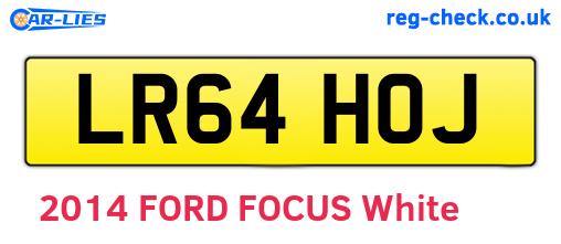 LR64HOJ are the vehicle registration plates.