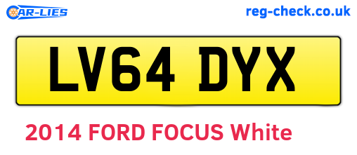 LV64DYX are the vehicle registration plates.
