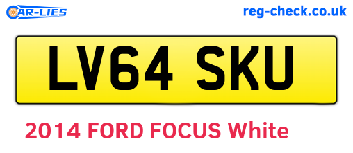 LV64SKU are the vehicle registration plates.