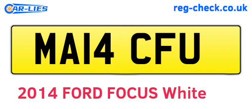 MA14CFU are the vehicle registration plates.