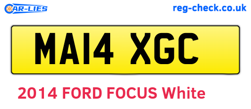 MA14XGC are the vehicle registration plates.
