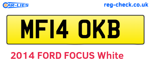 MF14OKB are the vehicle registration plates.