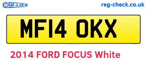 MF14OKX are the vehicle registration plates.