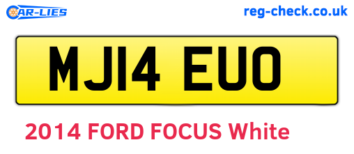 MJ14EUO are the vehicle registration plates.