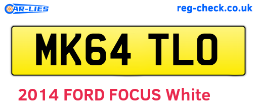 MK64TLO are the vehicle registration plates.