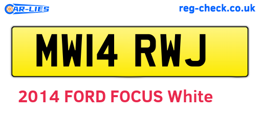 MW14RWJ are the vehicle registration plates.