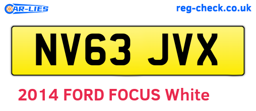 NV63JVX are the vehicle registration plates.