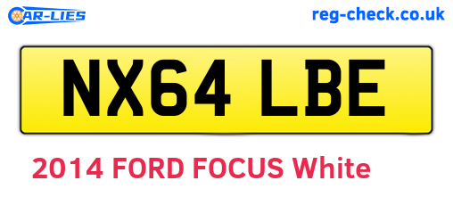 NX64LBE are the vehicle registration plates.