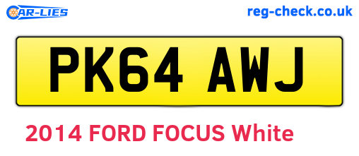 PK64AWJ are the vehicle registration plates.