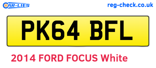 PK64BFL are the vehicle registration plates.