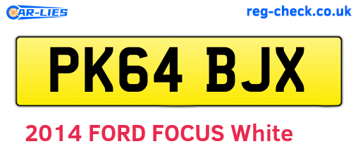 PK64BJX are the vehicle registration plates.