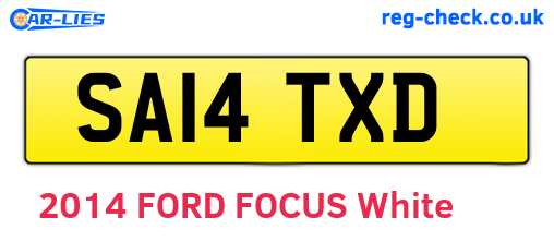 SA14TXD are the vehicle registration plates.