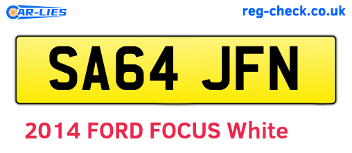 SA64JFN are the vehicle registration plates.