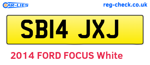 SB14JXJ are the vehicle registration plates.