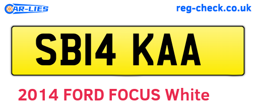 SB14KAA are the vehicle registration plates.