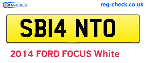SB14NTO are the vehicle registration plates.