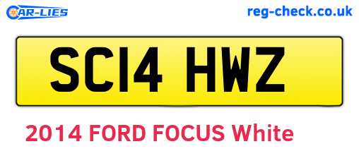 SC14HWZ are the vehicle registration plates.
