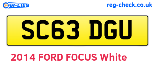 SC63DGU are the vehicle registration plates.
