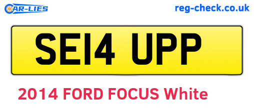 SE14UPP are the vehicle registration plates.