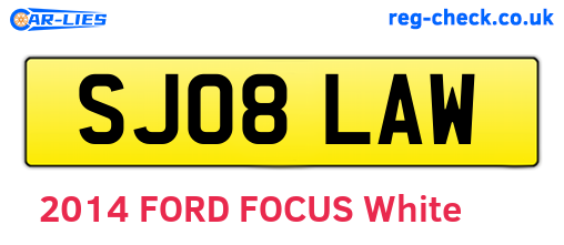 SJ08LAW are the vehicle registration plates.