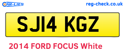 SJ14KGZ are the vehicle registration plates.