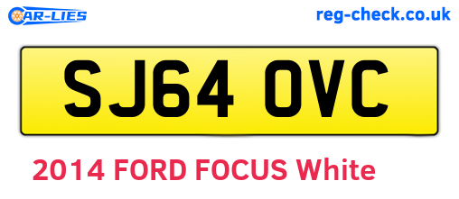 SJ64OVC are the vehicle registration plates.