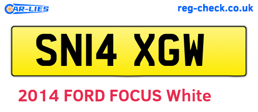 SN14XGW are the vehicle registration plates.