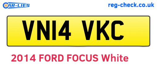 VN14VKC are the vehicle registration plates.