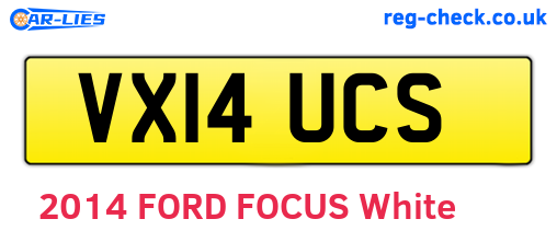VX14UCS are the vehicle registration plates.
