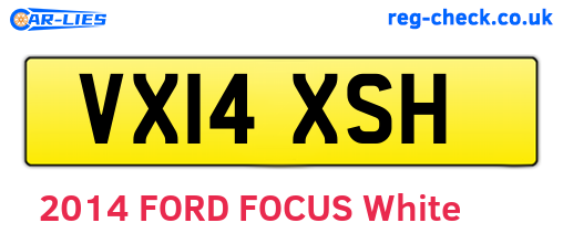 VX14XSH are the vehicle registration plates.
