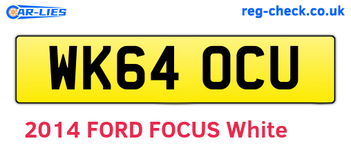 WK64OCU are the vehicle registration plates.