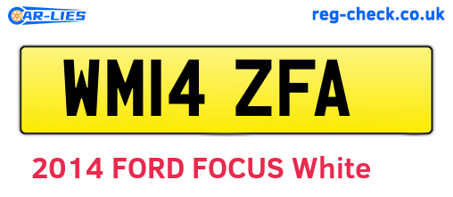 WM14ZFA are the vehicle registration plates.