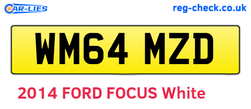 WM64MZD are the vehicle registration plates.