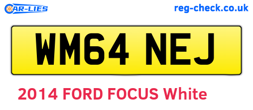 WM64NEJ are the vehicle registration plates.