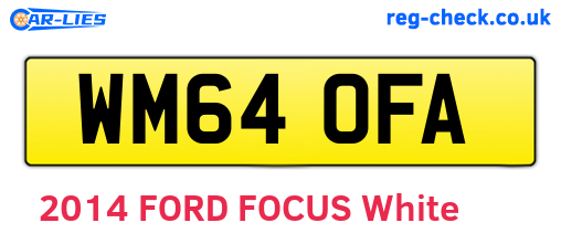 WM64OFA are the vehicle registration plates.