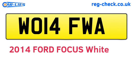 WO14FWA are the vehicle registration plates.
