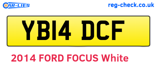 YB14DCF are the vehicle registration plates.
