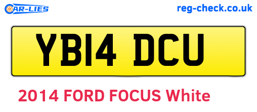 YB14DCU are the vehicle registration plates.