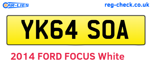 YK64SOA are the vehicle registration plates.