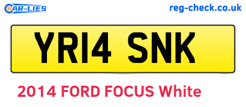 YR14SNK are the vehicle registration plates.
