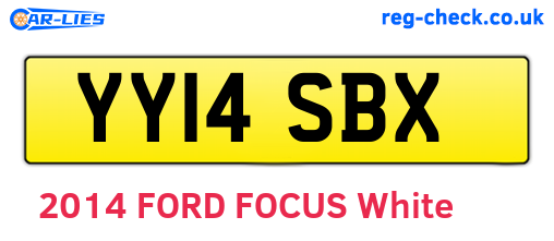 YY14SBX are the vehicle registration plates.