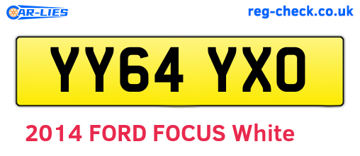 YY64YXO are the vehicle registration plates.