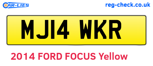 MJ14WKR are the vehicle registration plates.
