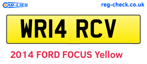WR14RCV are the vehicle registration plates.