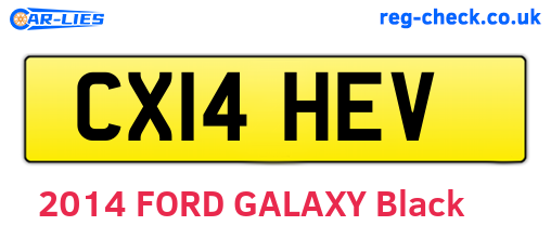 CX14HEV are the vehicle registration plates.
