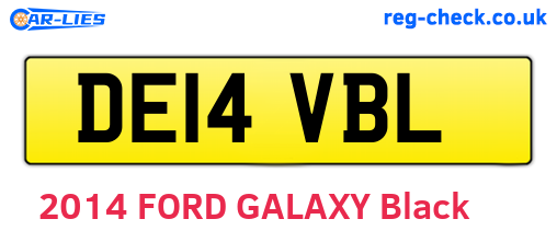 DE14VBL are the vehicle registration plates.