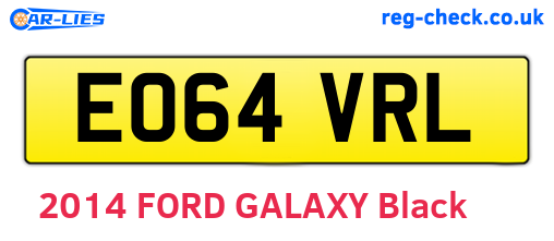 EO64VRL are the vehicle registration plates.