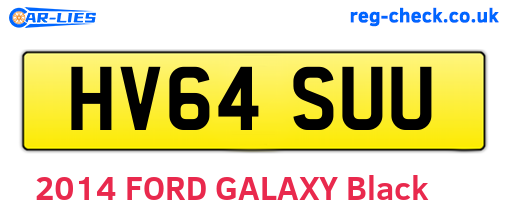 HV64SUU are the vehicle registration plates.