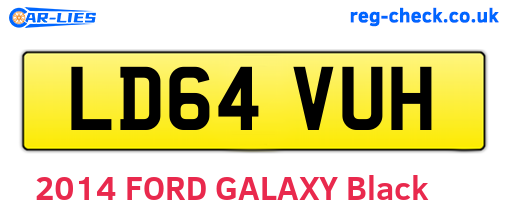 LD64VUH are the vehicle registration plates.