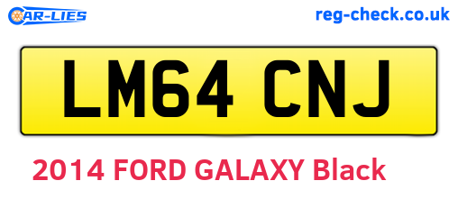 LM64CNJ are the vehicle registration plates.